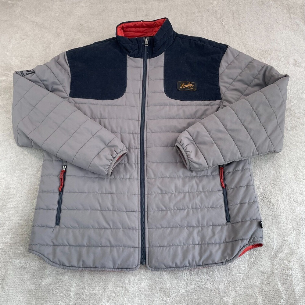 HOWLER BROTHERS MERLIN Puffer Jacket Men 2XL Grey Primaloft Insulated Logo $200